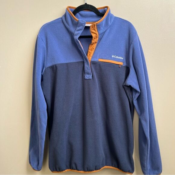 Columbia fleece snap closure jacket top blue Size XL - Picture 1 of 4